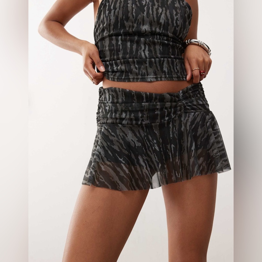 COLLUSION flippy micro mini skirt/skort in camo